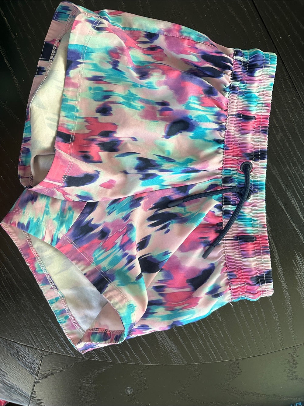 Vibrant Watercolor Athletic Shorts - Pink, Turquoise, Navy